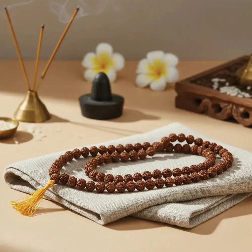 108-Bead Rudraksha Jaap Mala — Original, Govt. Certified — image 1