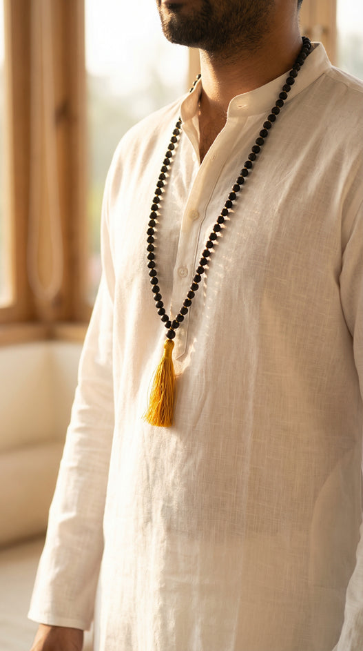 Original Karungali Malai 108-Beads Ebony Wood with Govt. Certified