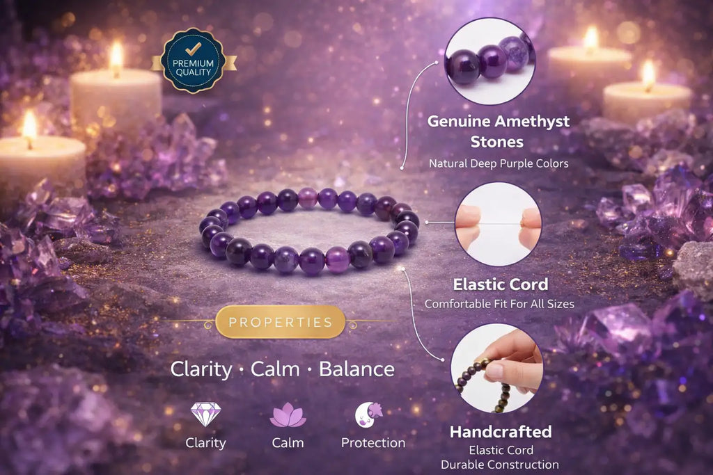 Amethyst Bracelet for Capricorn (Makar Rashi) — Original 8mm — image 5