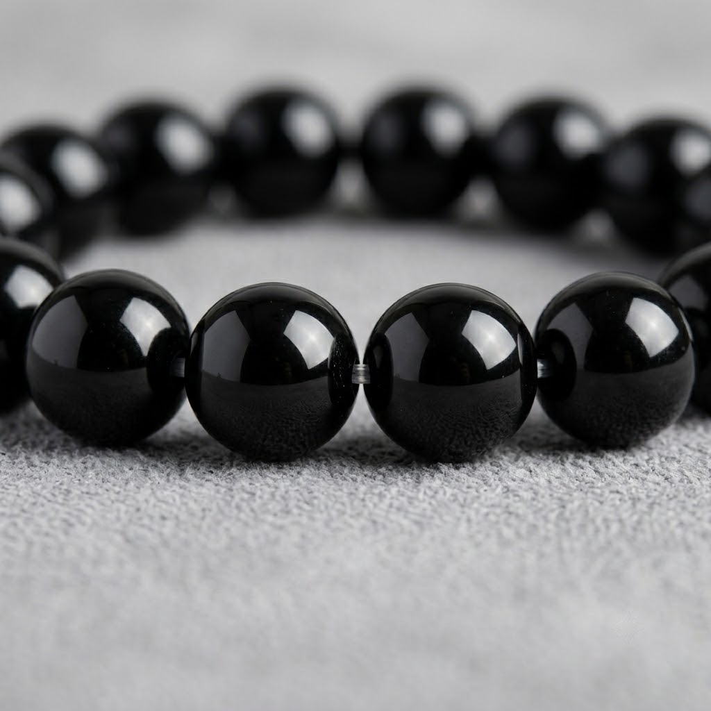 Black Tourmaline Bracelet for Aquarius (Kumbh Rashi) – Original 8mm