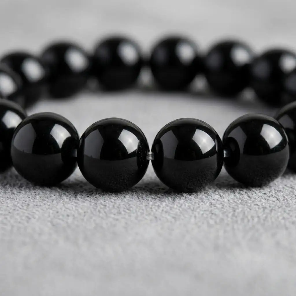 Black Tourmaline Bracelet for Aquarius (Kumbh Rashi) — Original 8mm — image 2