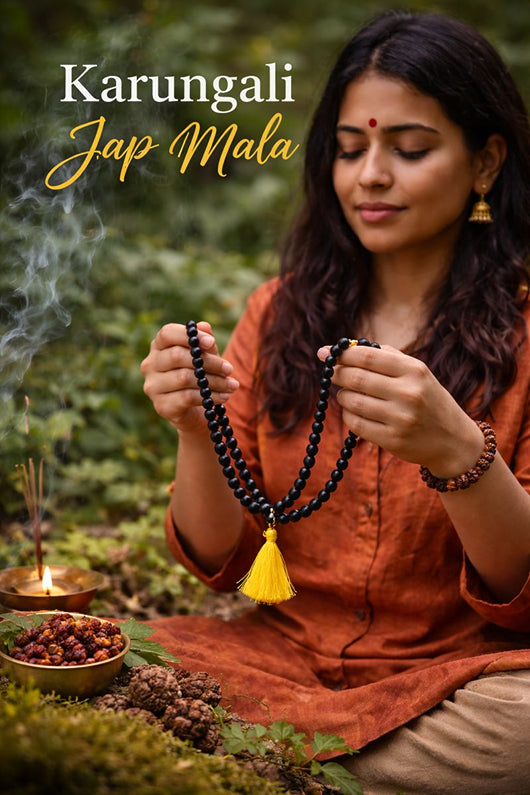 Original Karungali Malai 108-Beads Ebony Wood with Govt. Certified