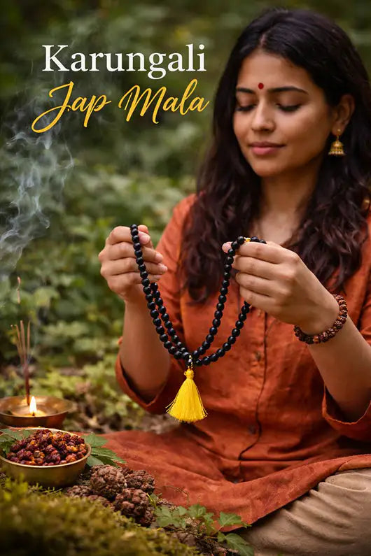 Original Karungali Malai 108-Beads Ebony Wood with Govt. Certified