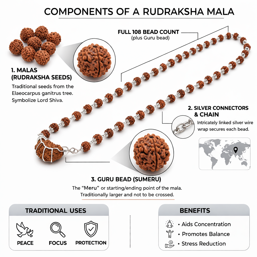 1 Mukhi Rudraksha Pendant with Silver Cap