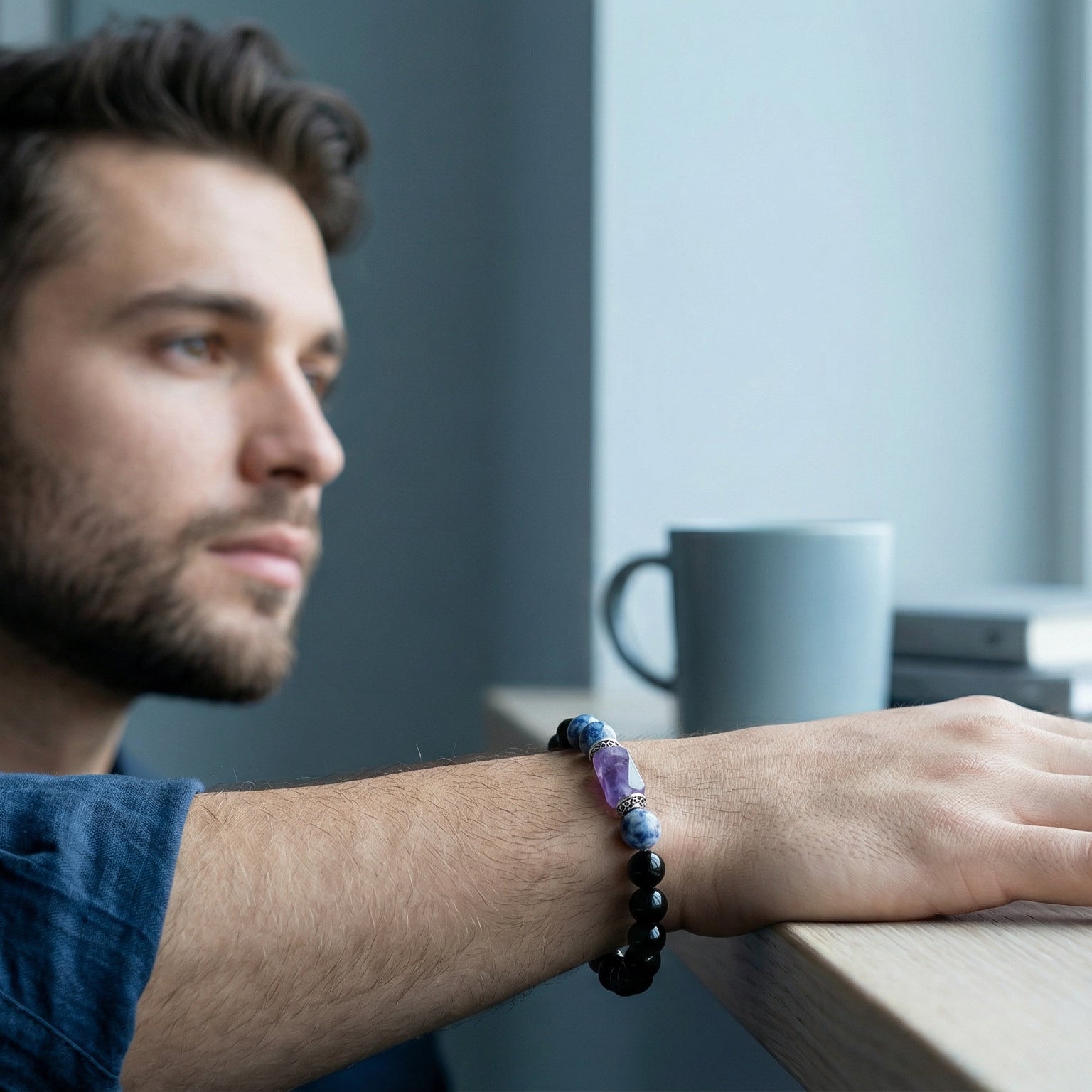 Black Tourmaline Aquarius Bracelet: Protection & Grounding Crystals for Kumbh