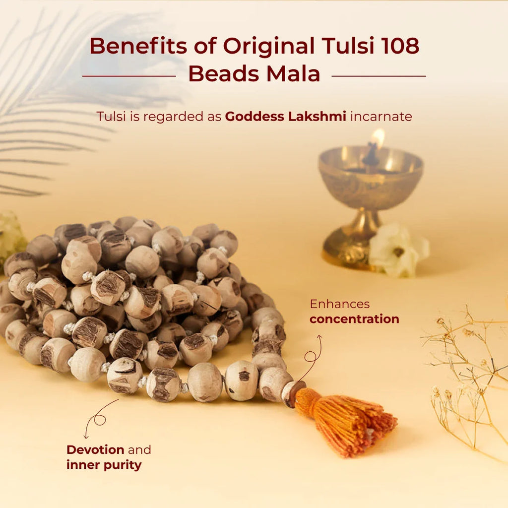 Govt Certified Original Tulsi 108 Beads Mala