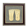 Raw Pyrite Frame with Goddess Laxmi Charan Paduka
