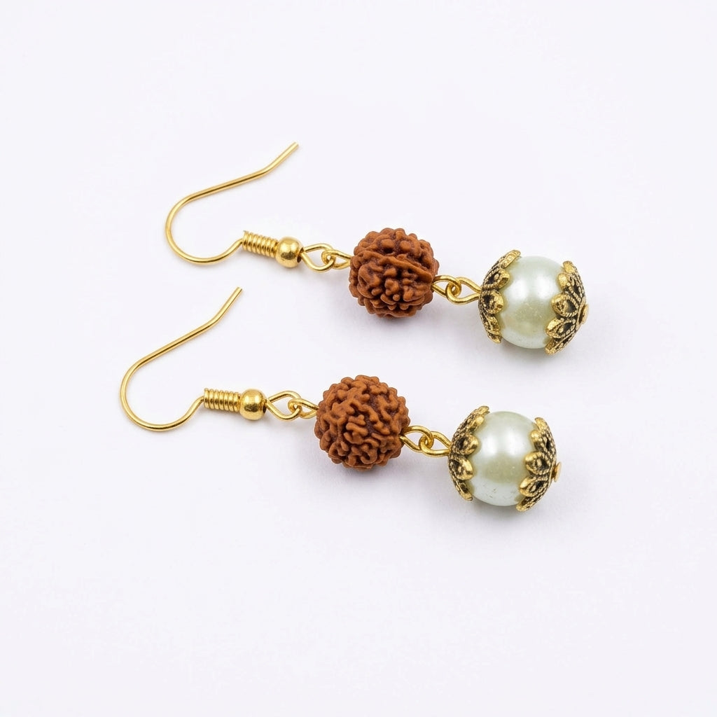 German Silver Pearl Ball with Rudraksha Kidney Hook
