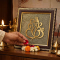 Ganesh Ji Raw Pyrite Frame for Prosperity and Good Fortune