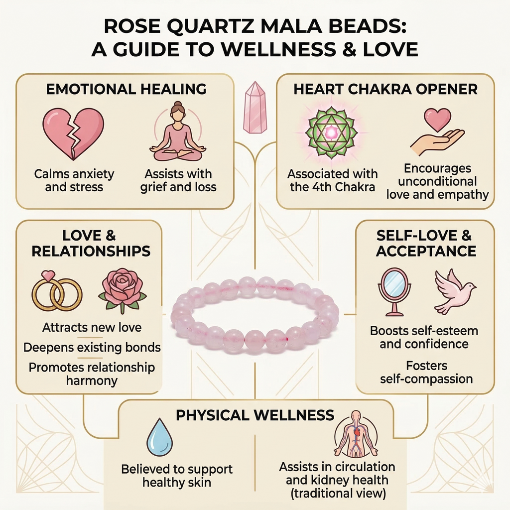 Rose Quartz Scorpio Bracelet: Natural Healing Crystals for Vrishchik Rashi