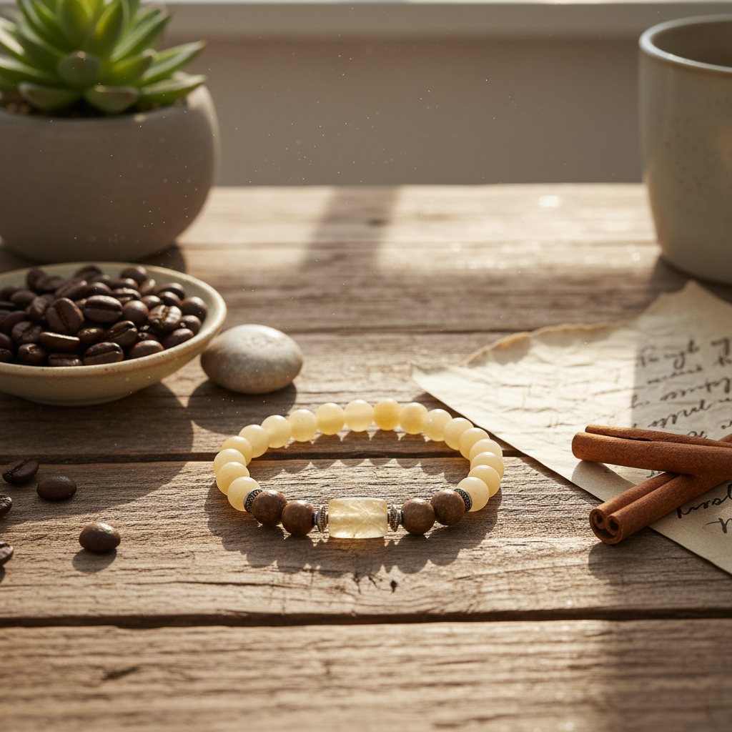 Yellow Calcite Pisces Bracelet: Joy & Clarity Crystals for Meen