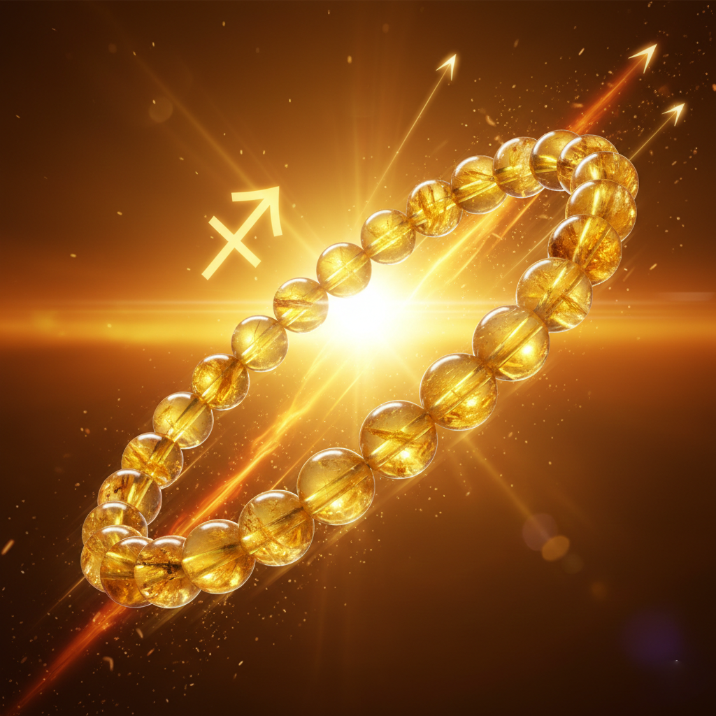 Citrine Sagittarius Bracelet: Abundance & Luck Crystals for Dhanu