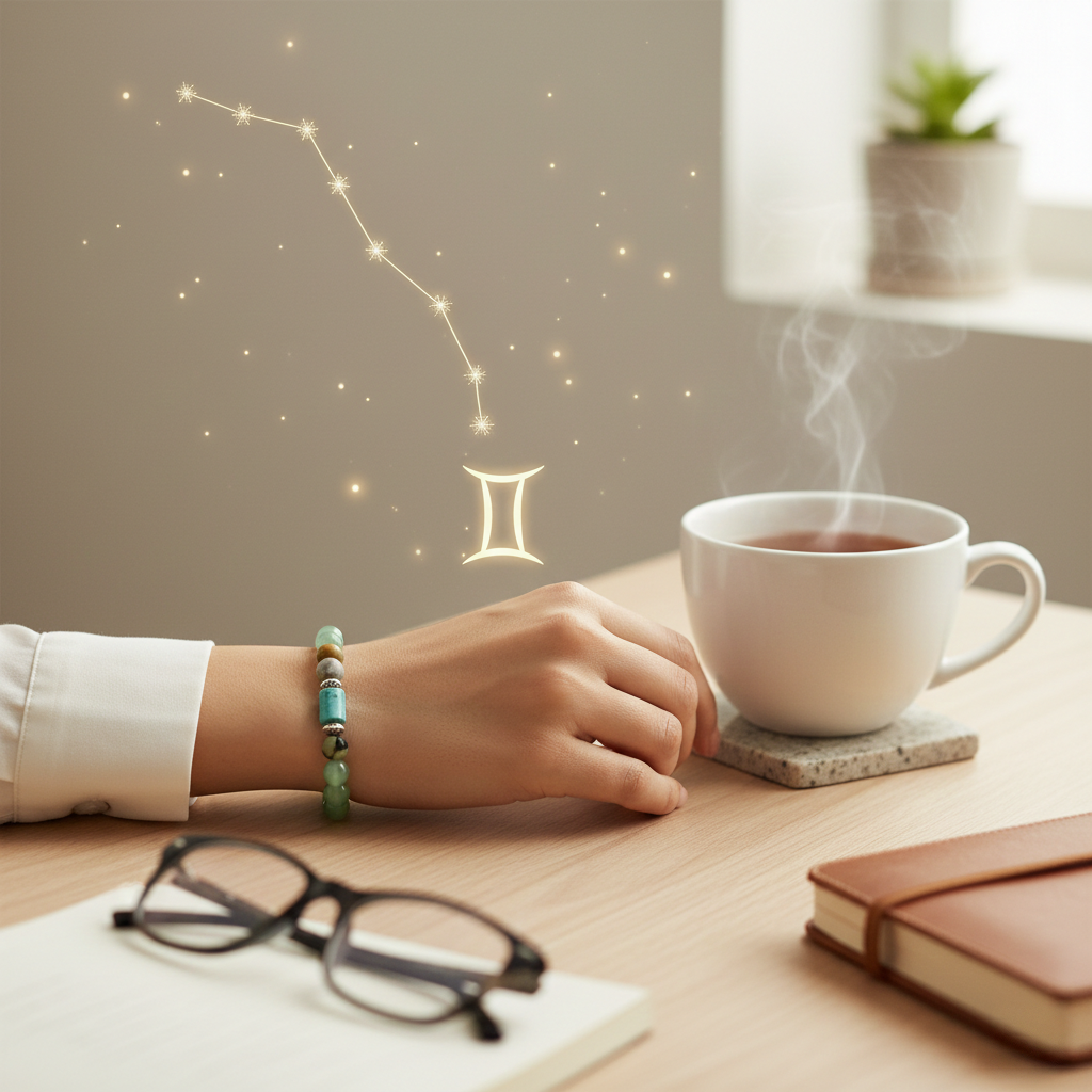 Green Aventurine Gemini Bracelet: Luck & Opportunity Crystals for Mithun