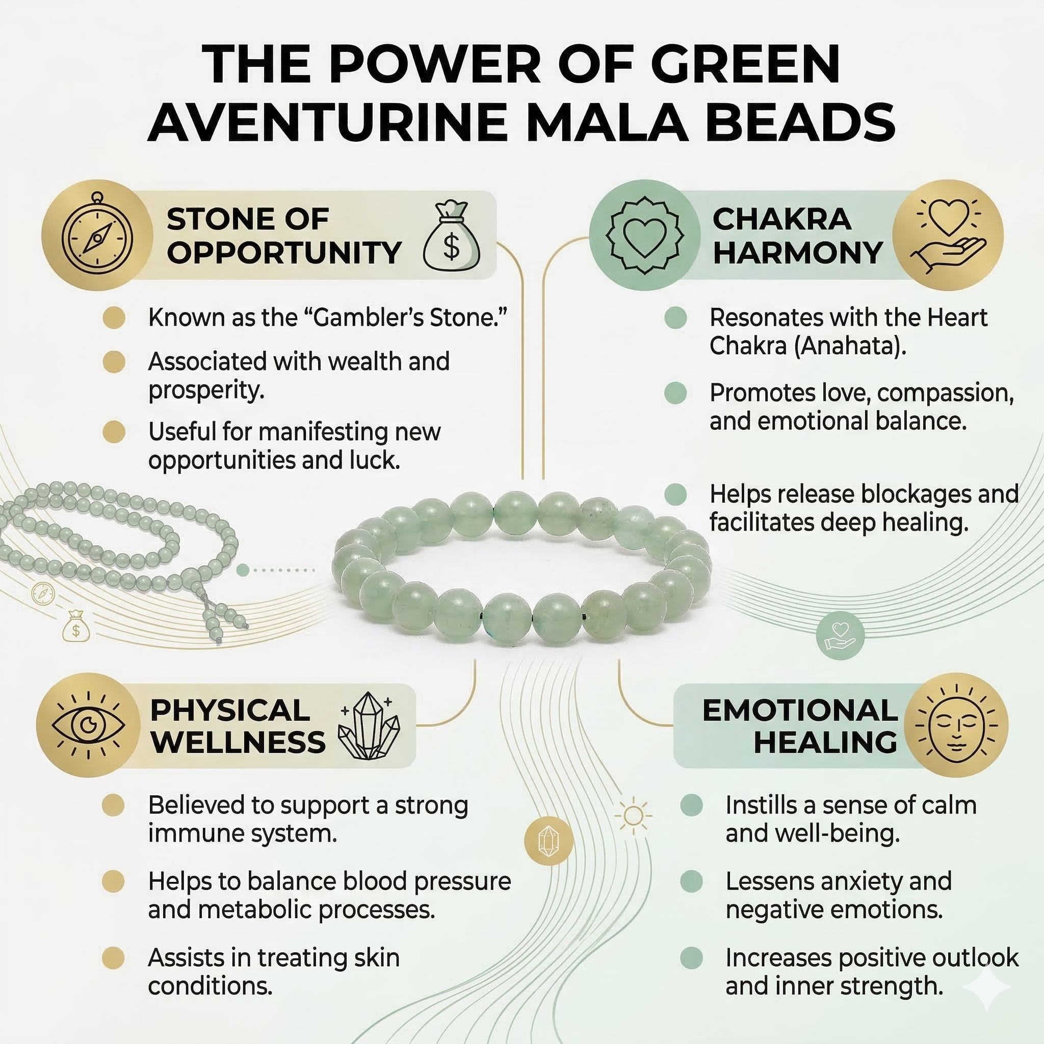Green Aventurine Gemini Bracelet: Luck & Opportunity Crystals for Mithun