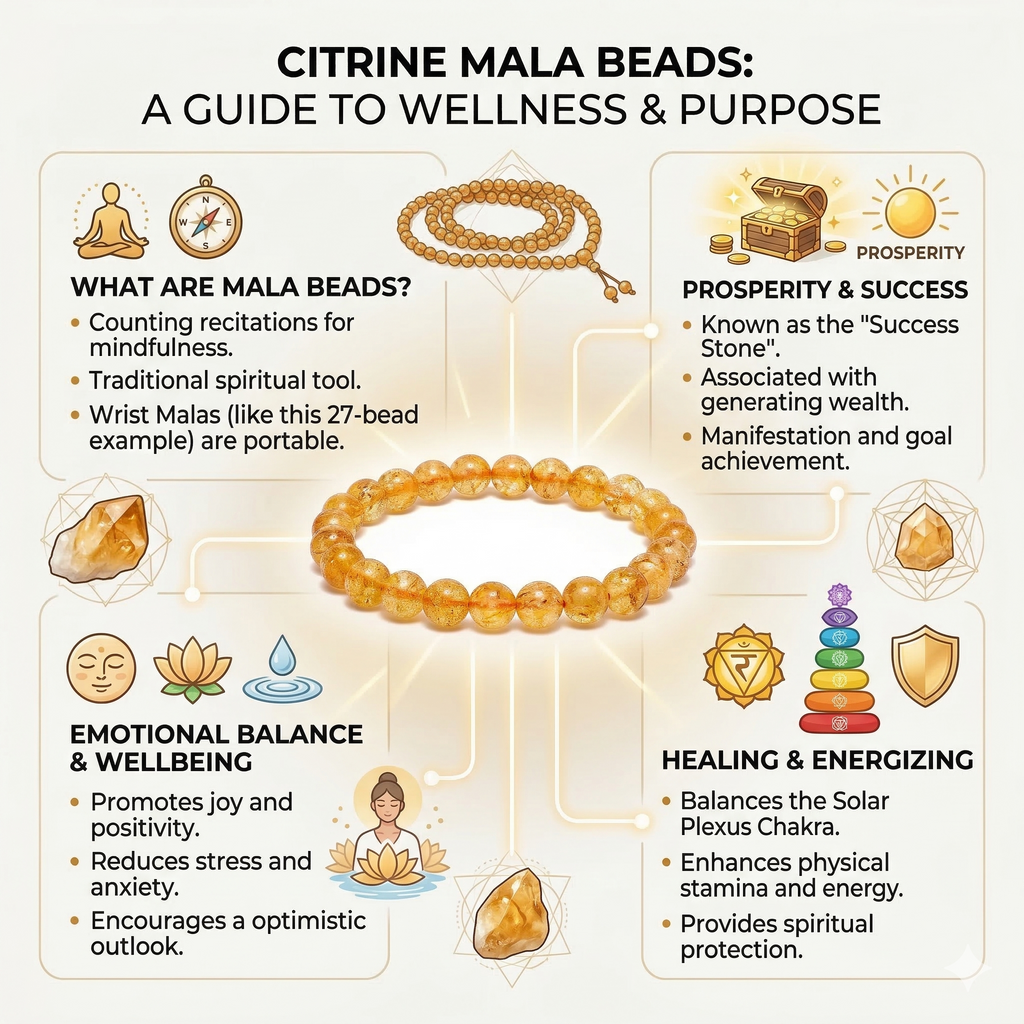 Citrine Sagittarius Bracelet: Abundance & Luck Crystals for Dhanu