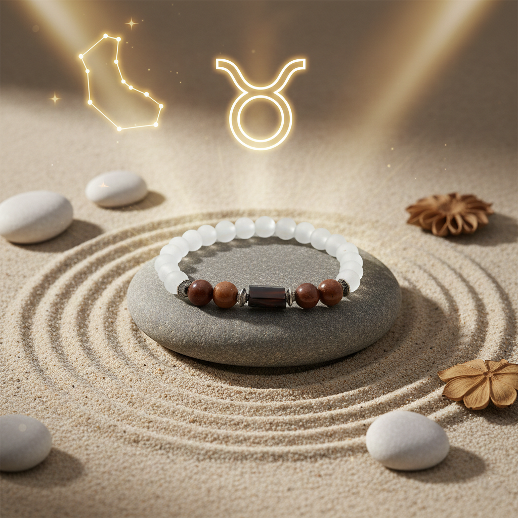 Selenite Taurus Bracelet: High-Vibe Clearing Crystals for Vrishabh
