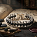 Silver-Plated Karungali Chain Bracelet - Made from Natural Ebony Wood