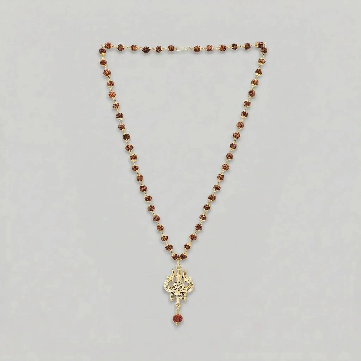 Handcrafted OM Shiva Golden Trishool Rudraksha 54-bead protection mala