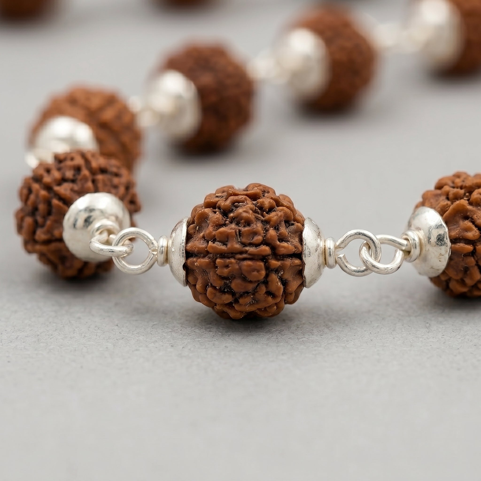 Rudraksha Mala with Golden Cap — 54 Beads, Govt. Certified