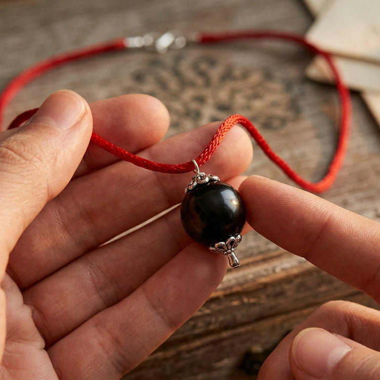 Single Bead Karungali Protection Pendant