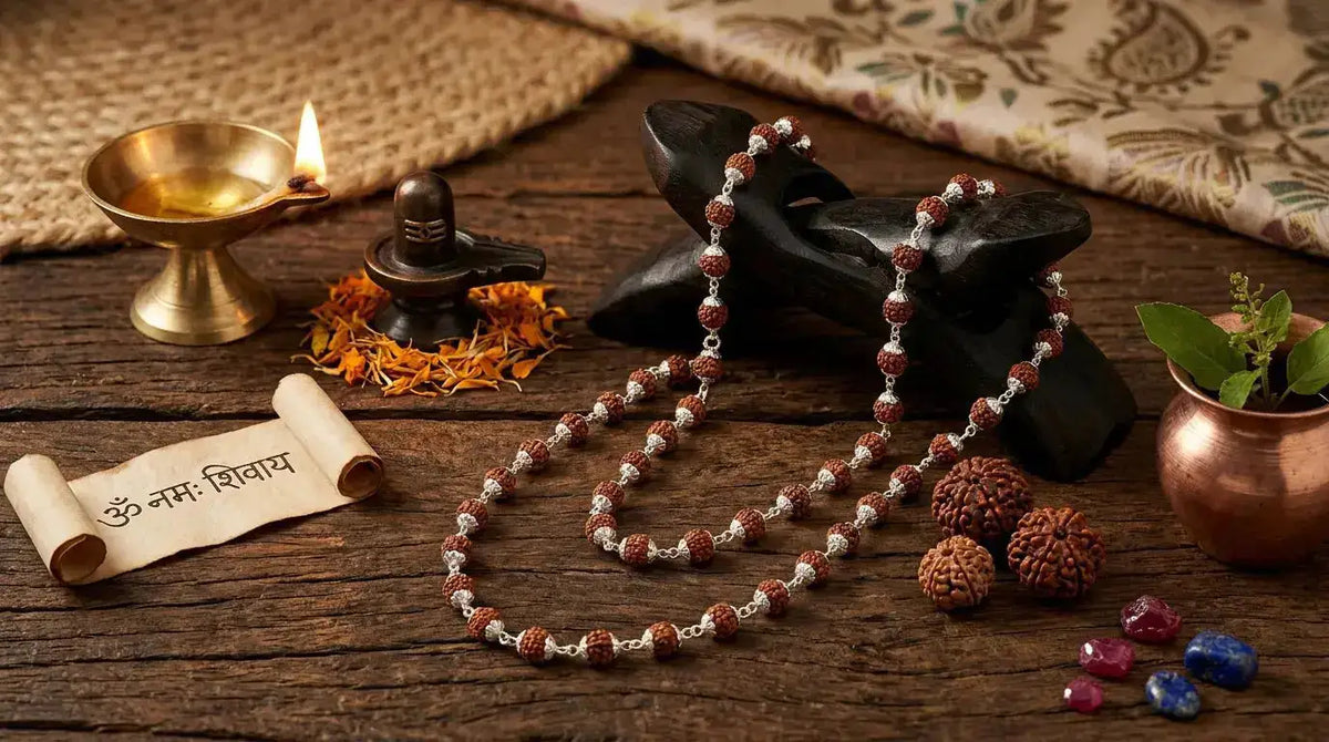 Rudraksha Mala with Golden Cap — 54 Beads, Govt. Certified — image 5