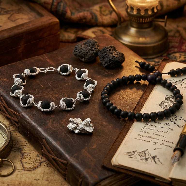 Karungali Bracelet Combo | Silver Cap & Classic Pair with Govt. Certification