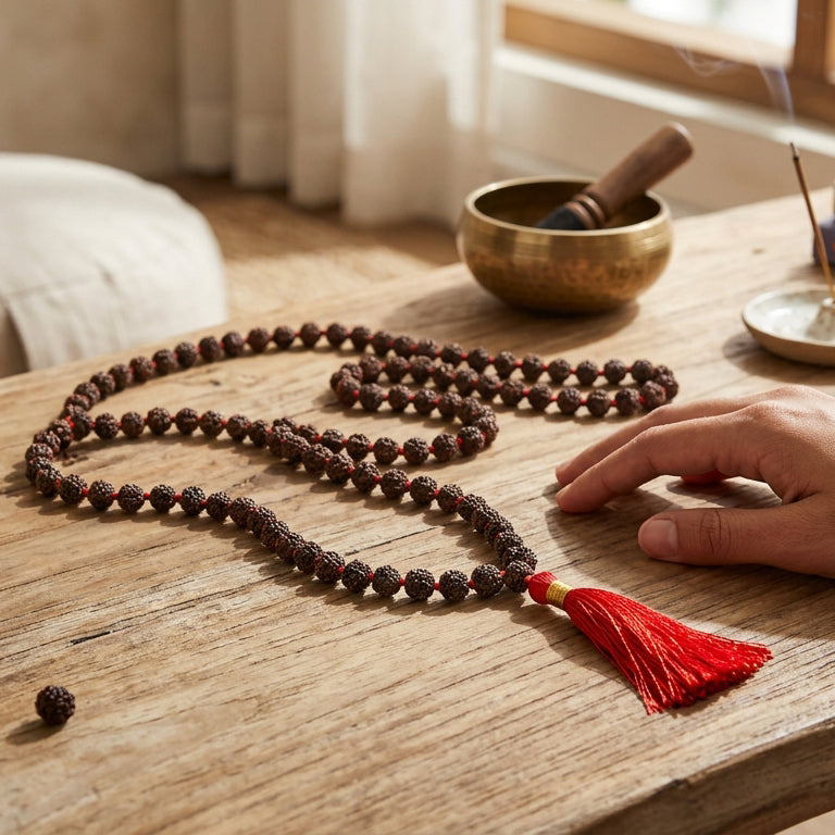 The Infinite Shield: Pure Black Rudraksha 108-Bead Mala