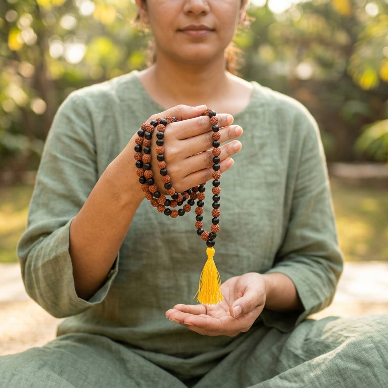 Karungali Rudraksha Mala - 108+1 Beads