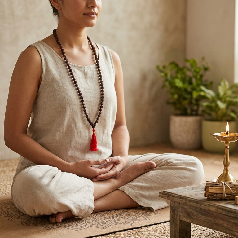 The Infinite Shield: Pure Black Rudraksha 108-Bead Mala