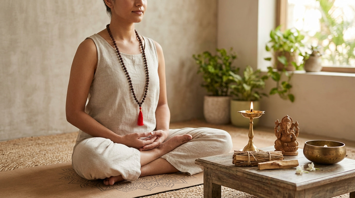 The Infinite Shield: Pure Black Rudraksha 108-Bead Mala