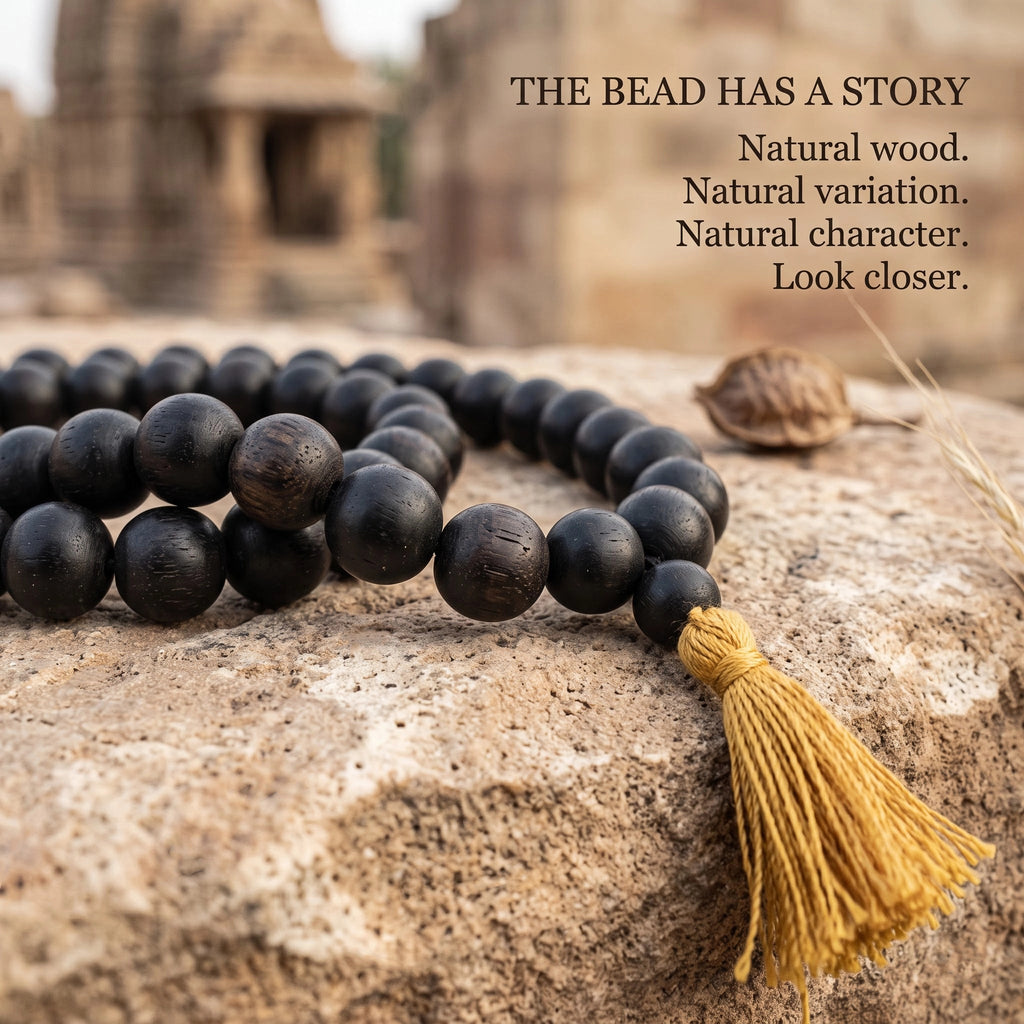 Original Karungali Malai 108-Beads Ebony Wood with Govt. Certified Satyug Lifestyle