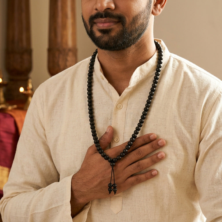 108-Bead Original Karungali Stretchable Mala