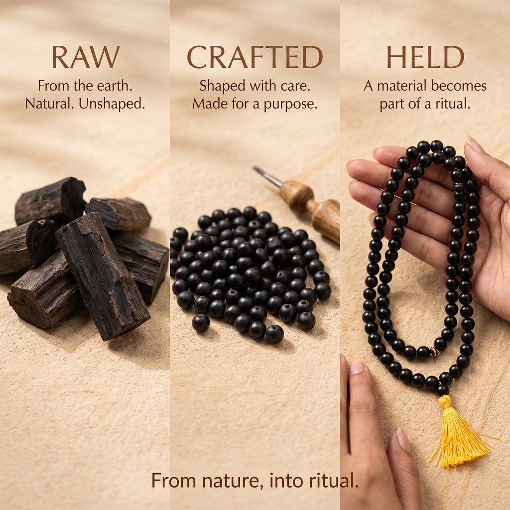 Original Karungali Malai 108-Beads Ebony Wood with Govt. Certified Satyug Lifestyle
