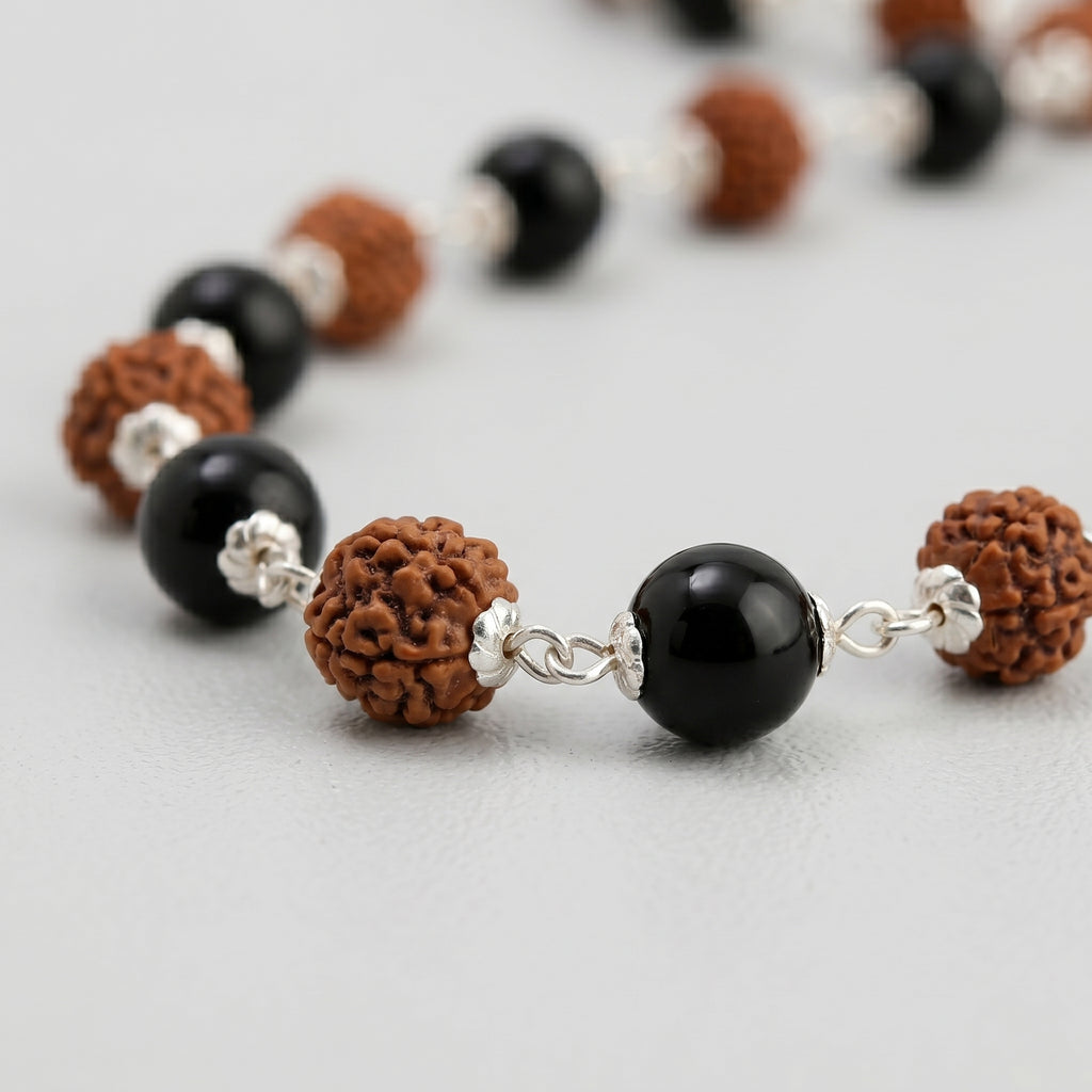 Rudraksha & Karungali Mala 54 Beads(6mm) | Spiritual Protection, Wisdom & Positivity | Rudraksha Mala Original | Karungali Mala Original