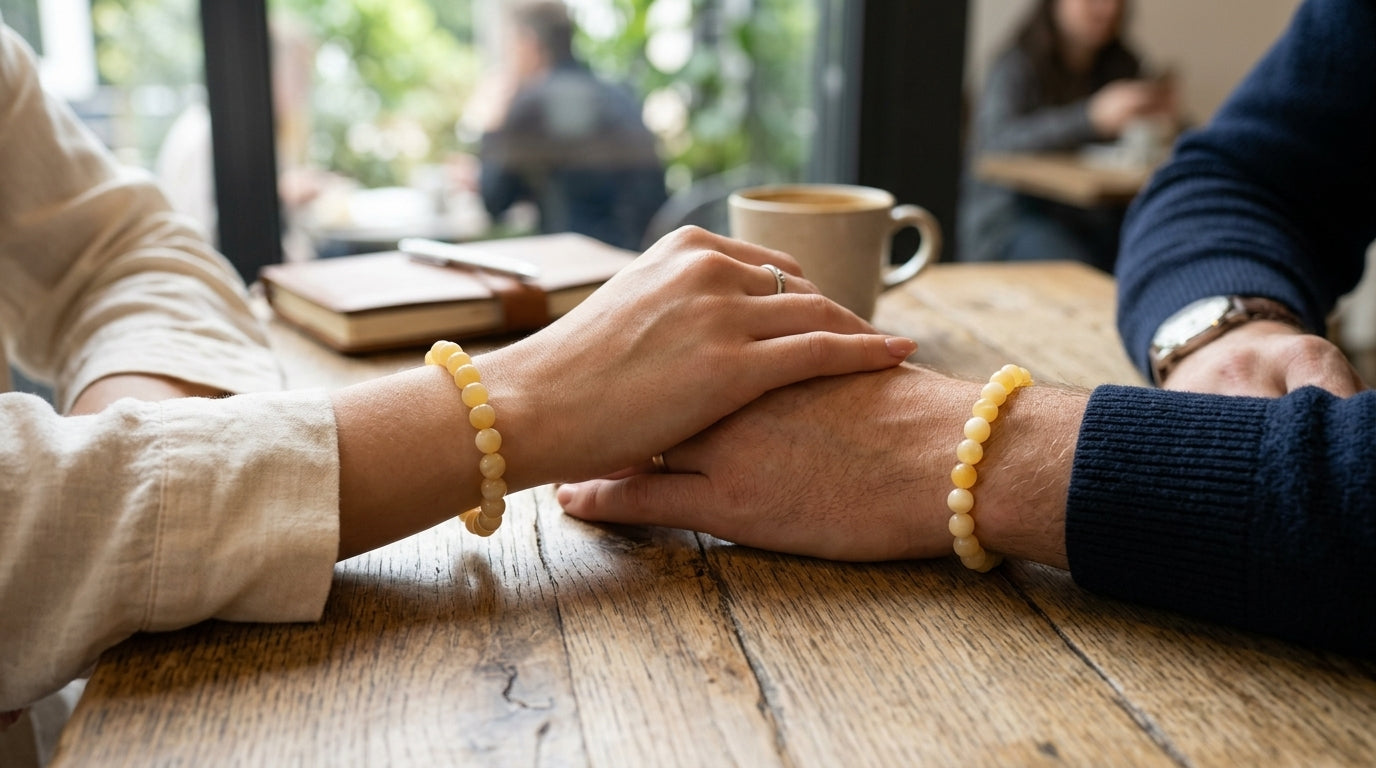 Yellow Calcite Pisces Bracelet: Joy & Clarity Crystals for Meen