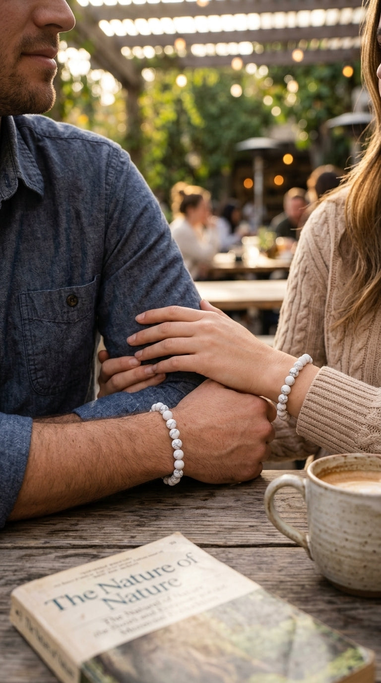 Howlite Cancer Bracelet: Calming Healing Crystals for Karka