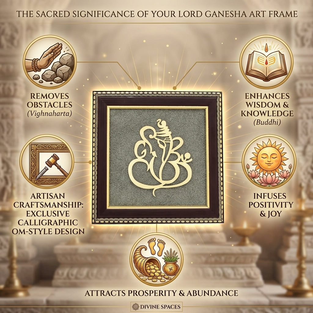 Ganesh Ji Raw Pyrite Frame for Prosperity and Good Fortune