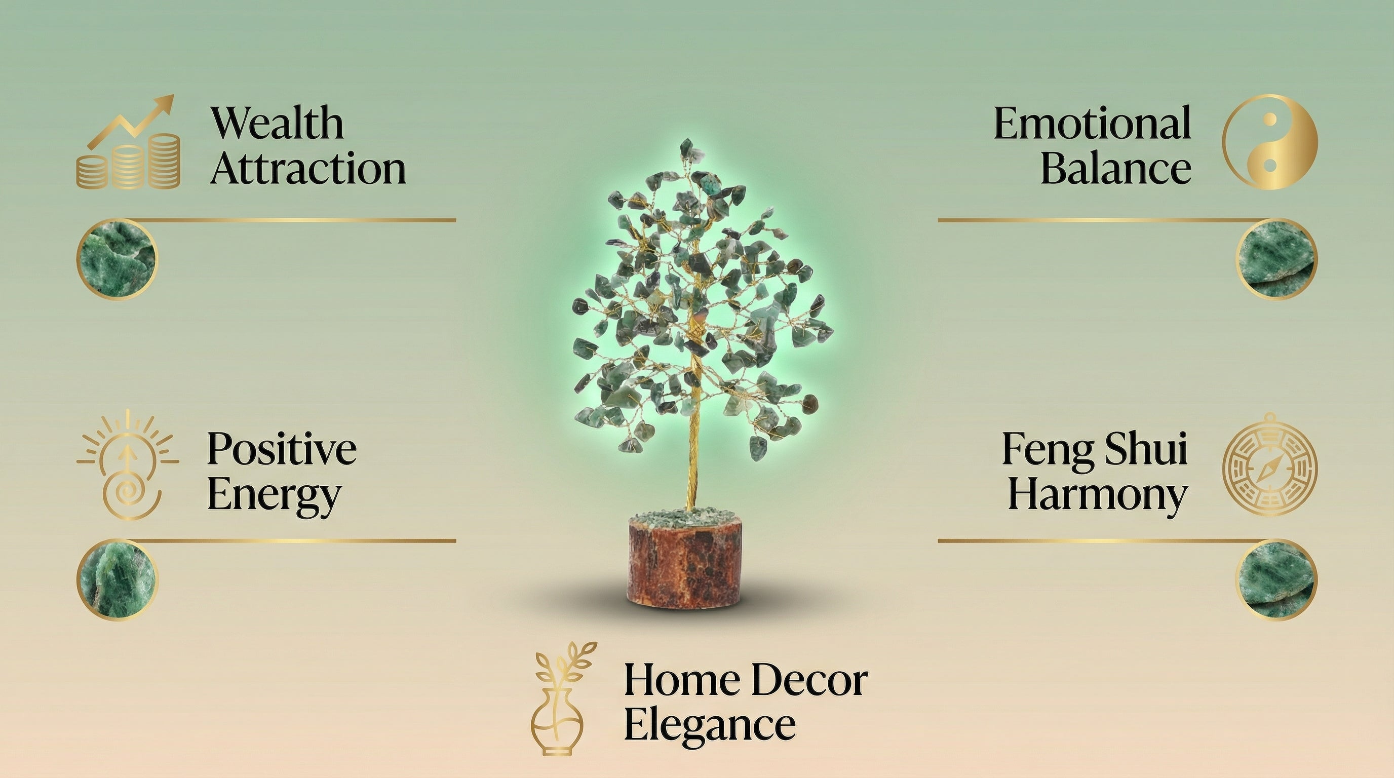 Green Jade Crystal Tree