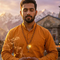The Eternal Protector: Handcrafted OM Shiva Trishool Rudraksha Mala