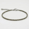 Raw Pyrite Anklet — natural crystal stone anklet for prosperity