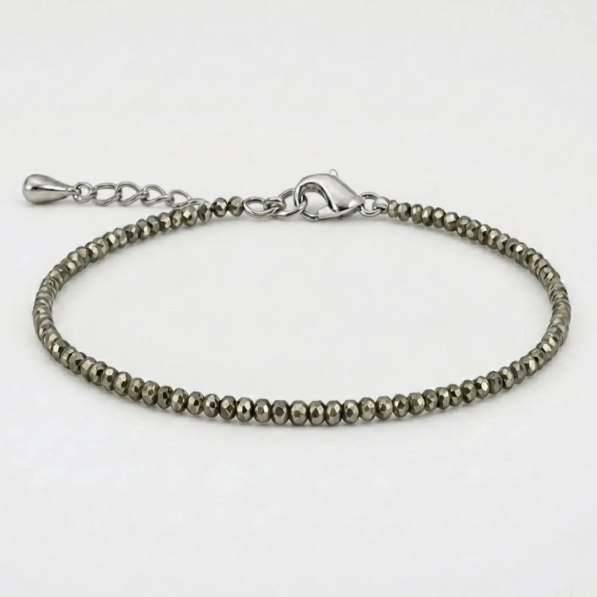 Raw Pyrite Anklet — natural crystal stone anklet for prosperity