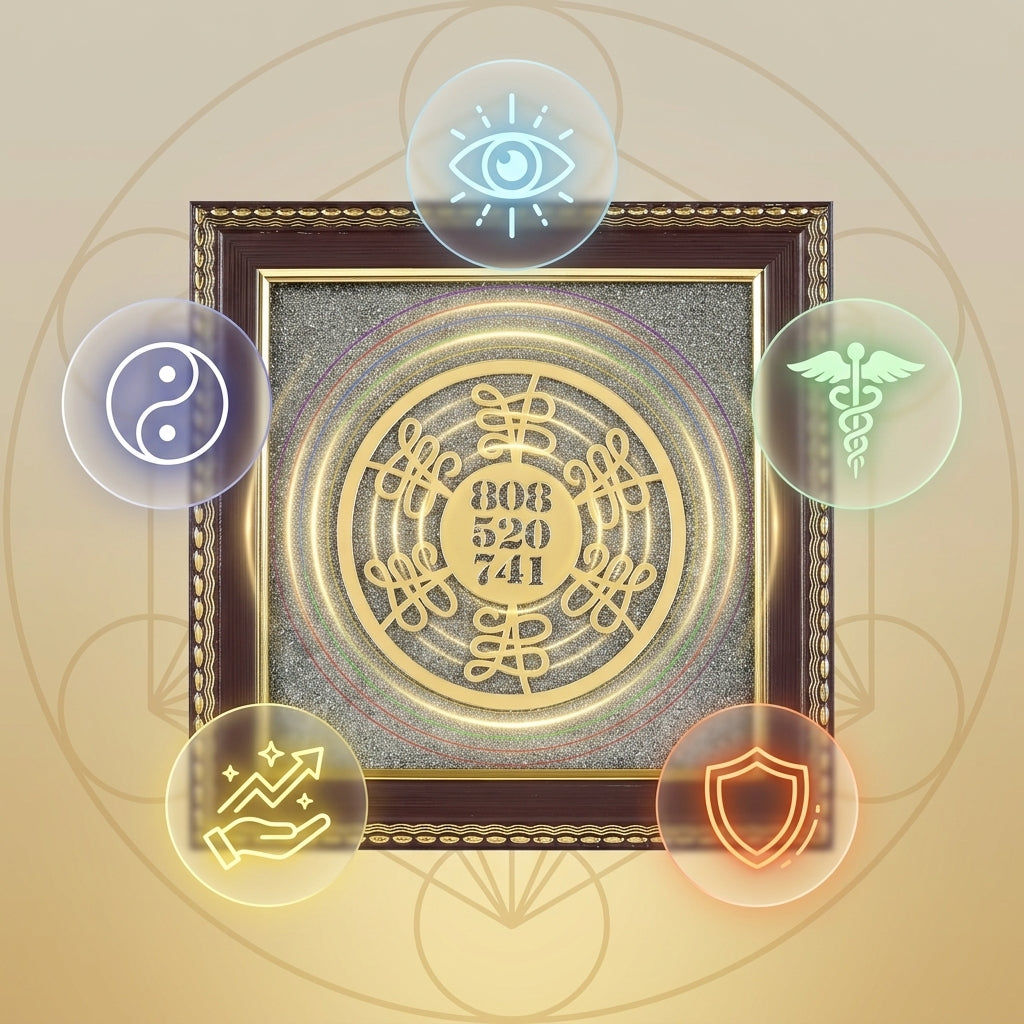 7 Chakra Raw Pyrite Frame for Energy Balance & Wealth Flow