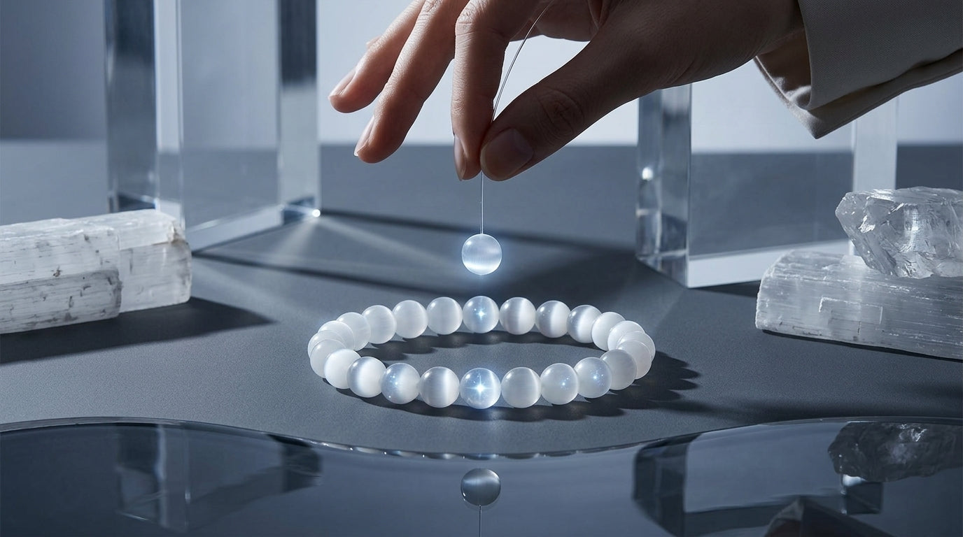 Selenite Taurus Bracelet: High-Vibe Clearing Crystals for Vrishabh