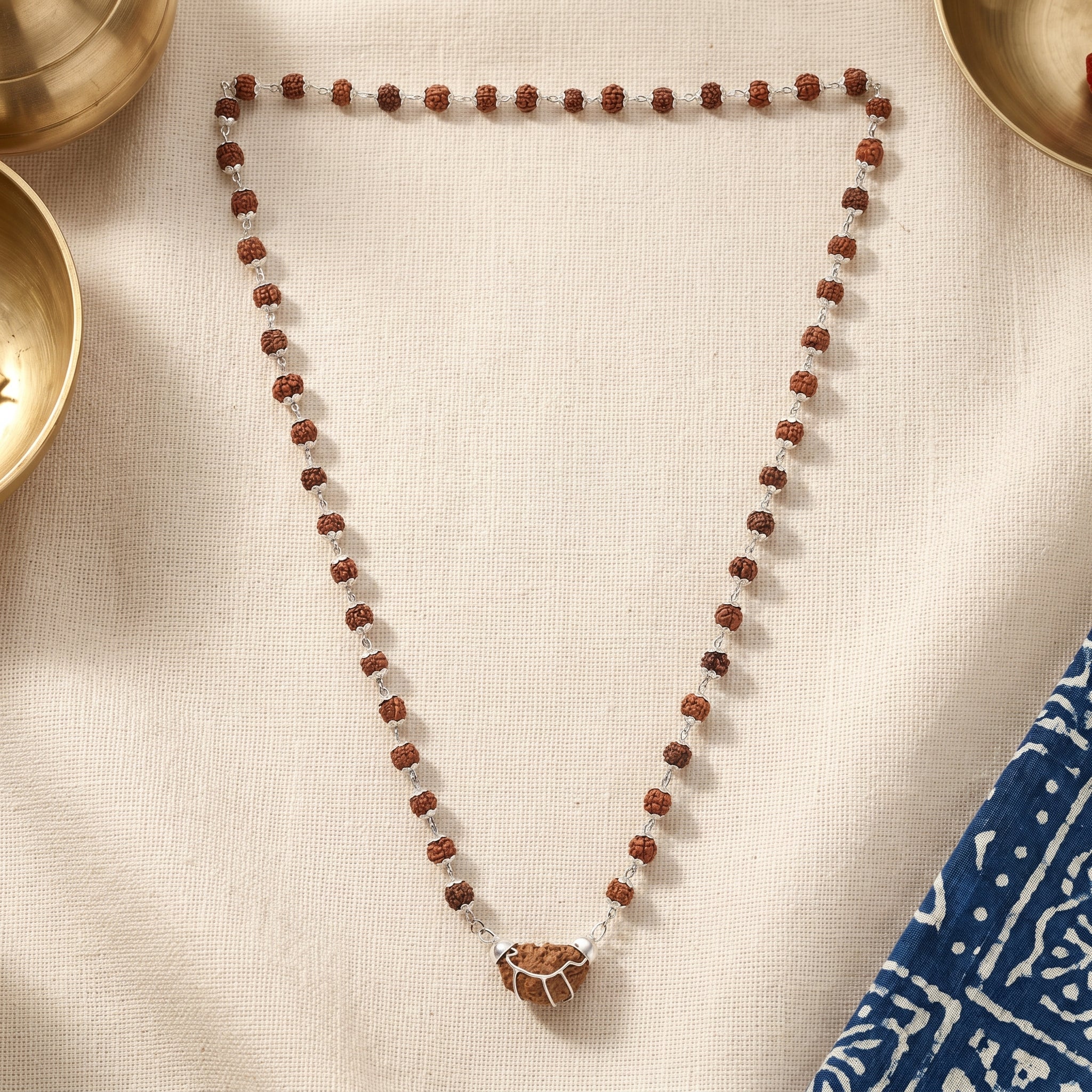 1 Mukhi Rudraksha Pendant with Silver Cap